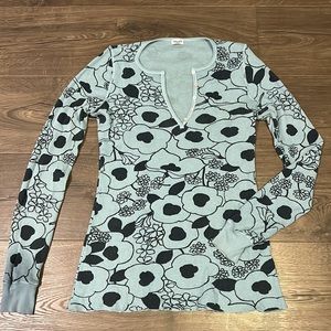 Splendid Floral Thermal V-Neck Top